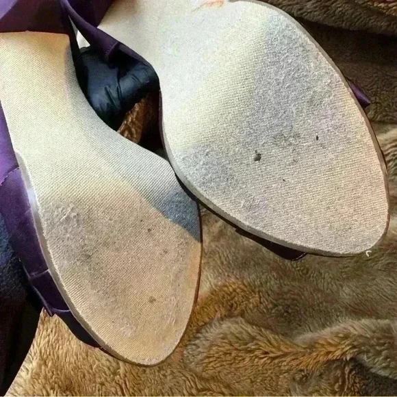 Michaelangelo Maribelle Women Size 9M Purple Satin Peep Toe 4" Heel Shoes SH05 - Picture 5 of 11